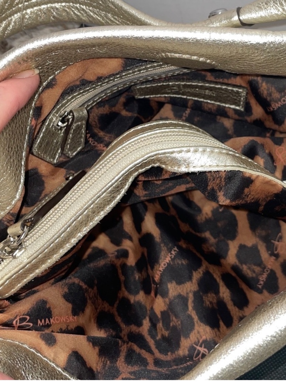 b. makowsky Metallic Gold Hobo Shoulder Bag - Picture 4 of 5